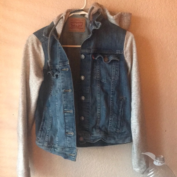 denim jacket with cotton sleeves